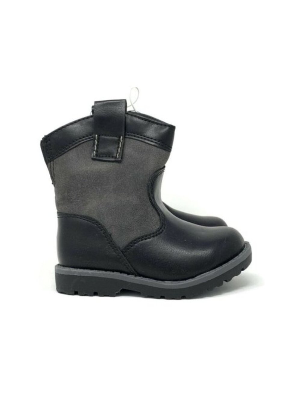 Cat & Jack Kids Black & Gray Pull-On Boots Size 6 - Picture 2 of 7